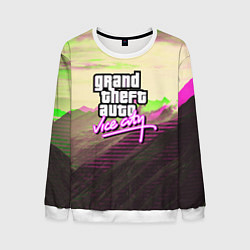 Свитшот мужской Vice city glitch, цвет: 3D-белый