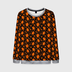 Свитшот мужской Летучие мыши - хэллоуин, цвет: 3D-меланж