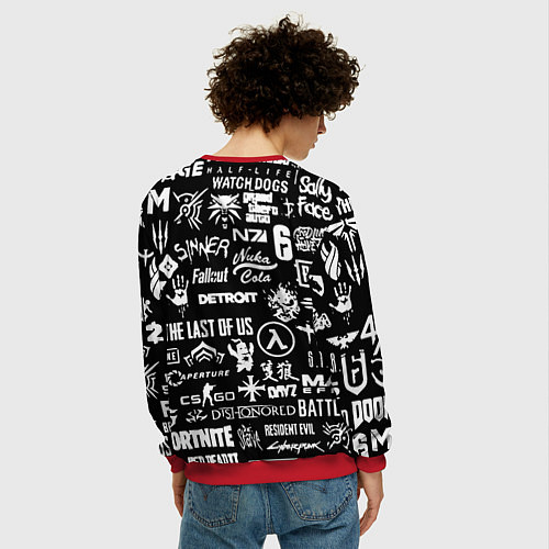 Мужской свитшот Киберсорт Россия герб / 3D-Красный – фото 4