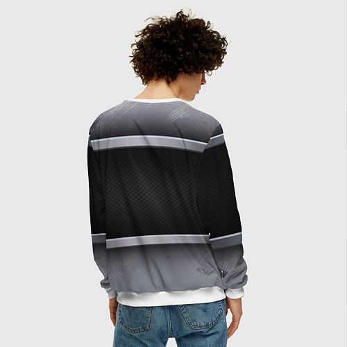 Мужской свитшот Audi metal texture / 3D-Белый – фото 4