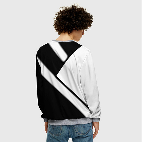 Мужской свитшот Juventus geometry steel / 3D-Меланж – фото 4