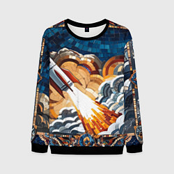 Мужской свитшот Мозаика ракета