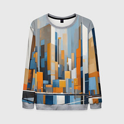 Свитшот мужской Архитектура город живопись, цвет: 3D-меланж