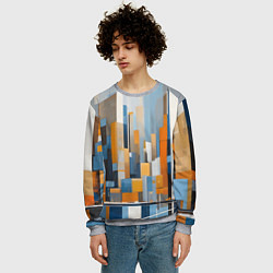 Свитшот мужской Архитектура город живопись, цвет: 3D-меланж — фото 2