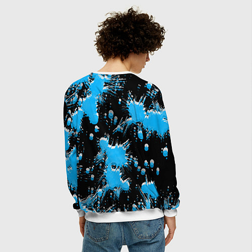 Мужской свитшот Quake краски текстура / 3D-Белый – фото 4