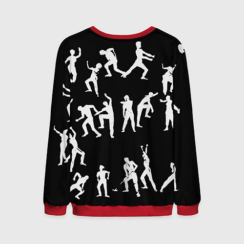 Мужской свитшот Silhouettes of moving people / 3D-Красный – фото 2
