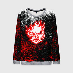 Свитшот мужской Cyberpunk брызги красок, цвет: 3D-меланж