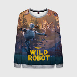Свитшот мужской Бегущий дикий робот, цвет: 3D-меланж