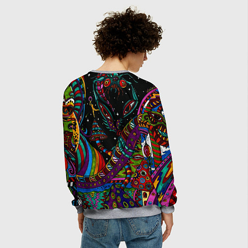 Мужской свитшот Оптический узор девушка / 3D-Меланж – фото 4