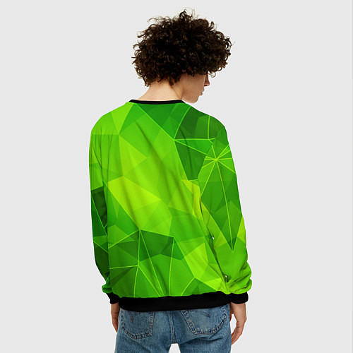 Мужской свитшот Arctic Monkeys green poly / 3D-Черный – фото 4