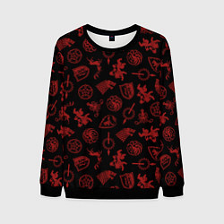 Свитшот мужской Houses logo pattern Game of Thrones, цвет: 3D-черный