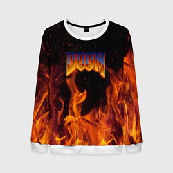Свитшот мужской Doom fire steel logo, цвет: 3D-белый