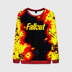 Свитшот мужской Fallout огненные краски стиль, цвет: 3D-красный