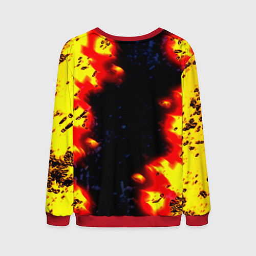 Мужской свитшот Fallout огненные краски стиль / 3D-Красный – фото 2
