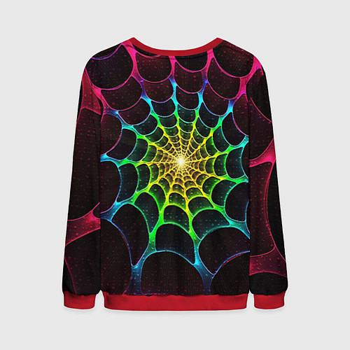 Мужской свитшот Психоделика текстура фрактал / 3D-Красный – фото 2