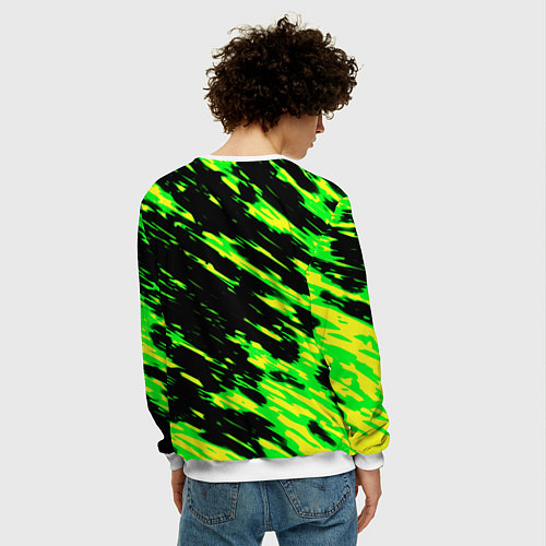 Мужской свитшот Ведьмак кислотный волк / 3D-Белый – фото 4