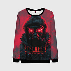 Свитшот мужской Stalker 2 в противогазе, цвет: 3D-черный