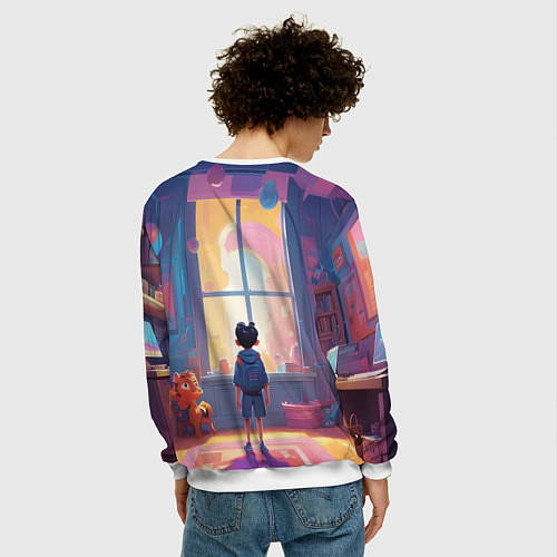 Мужской свитшот Детство приключения / 3D-Белый – фото 4