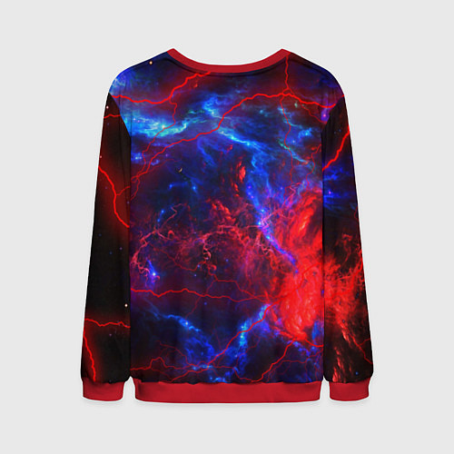 Мужской свитшот Ведьмак космический шторм / 3D-Красный – фото 2