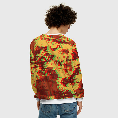 Мужской свитшот Doom камуфляж глитч / 3D-Белый – фото 4