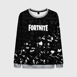 Свитшот мужской Fortnite pattern black, цвет: 3D-меланж