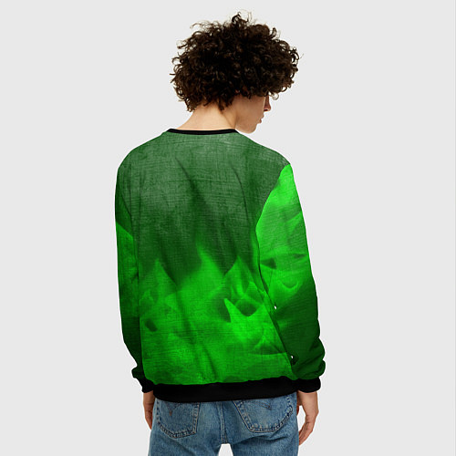 Мужской свитшот Ford - green gradient посередине / 3D-Черный – фото 4