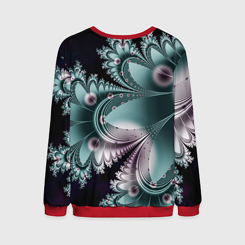 Мужской свитшот Фракталы узорный стиль / 3D-Красный – фото 2