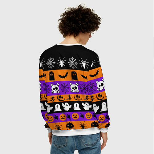 Мужской свитшот Монстры на хэллоуин / 3D-Белый – фото 4