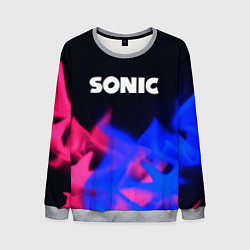 Свитшот мужской Sonic neon flame, цвет: 3D-меланж