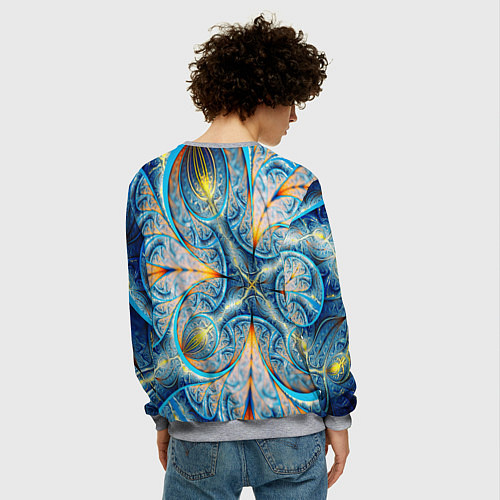 Мужской свитшот Оптический узор фрактальный / 3D-Меланж – фото 4