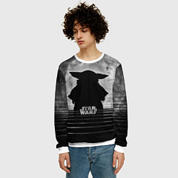 Свитшот мужской Звездное небо - Беби Йода, цвет: 3D-белый — фото 2