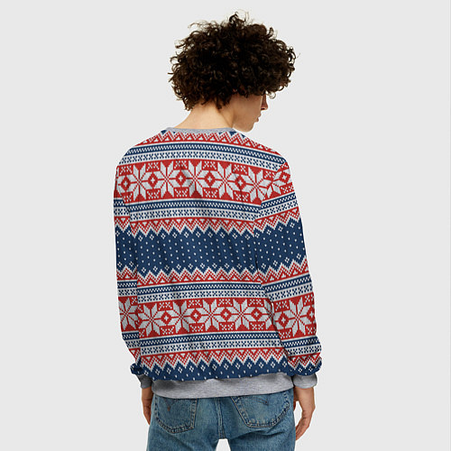 Мужской свитшот Knitted Pattern / 3D-Меланж – фото 4