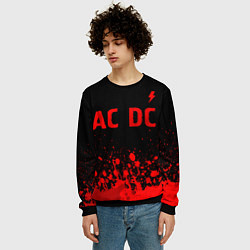 Свитшот мужской AC DC - red gradient посередине, цвет: 3D-черный — фото 2