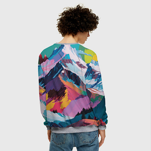 Мужской свитшот Горы краски / 3D-Меланж – фото 4