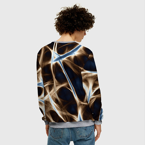 Мужской свитшот Неоновые связи / 3D-Меланж – фото 4