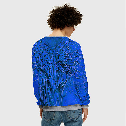 Мужской свитшот Синий симбионт абстракция / 3D-Меланж – фото 4