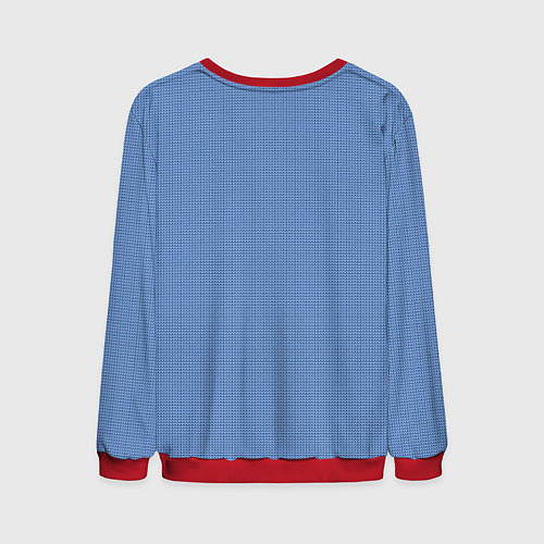 Мужской свитшот Вязаный узор с милыми пингвинами и скандинавским о / 3D-Красный – фото 2