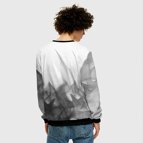 Мужской свитшот BYD - white gradient посередине / 3D-Черный – фото 4