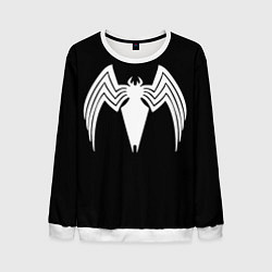 Свитшот мужской Venom - spider logo, цвет: 3D-белый