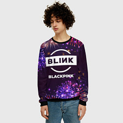 Свитшот мужской Праздничный Blackpink, цвет: 3D-черный — фото 2