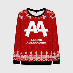 Свитшот мужской Новогодний Asking Alexandria с оленями, цвет: 3D-черный