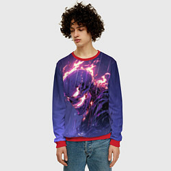 Свитшот мужской Ghost Rider - Neon rain, цвет: 3D-красный — фото 2
