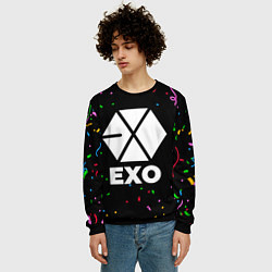 Свитшот мужской Exo конфети, цвет: 3D-черный — фото 2