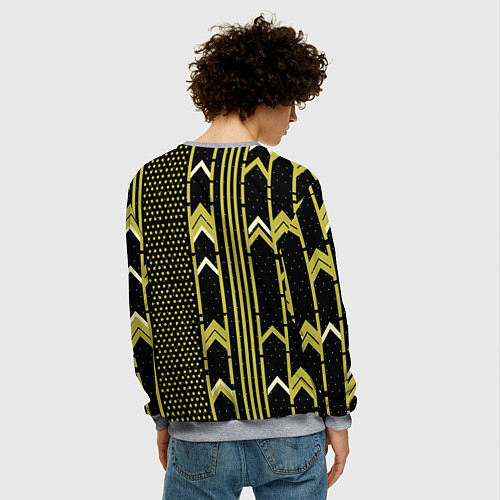 Мужской свитшот Закулисье классика на чёрном фоне / 3D-Меланж – фото 4