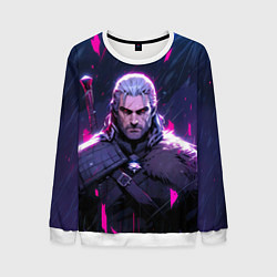 Свитшот мужской Geralt - neon rain, цвет: 3D-белый