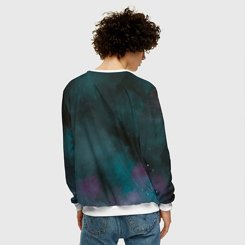 Мужской свитшот Джинкс голубой дым / 3D-Белый – фото 4