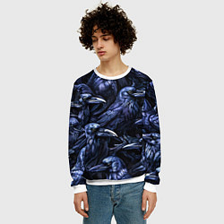 Свитшот мужской Черные вороны, цвет: 3D-белый — фото 2