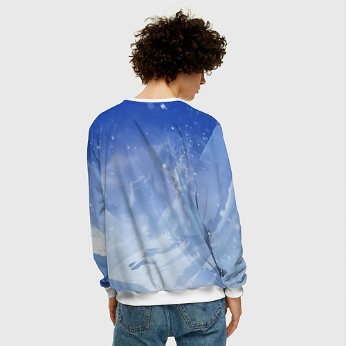 Мужской свитшот Эльза из Холодного сердца / 3D-Белый – фото 4