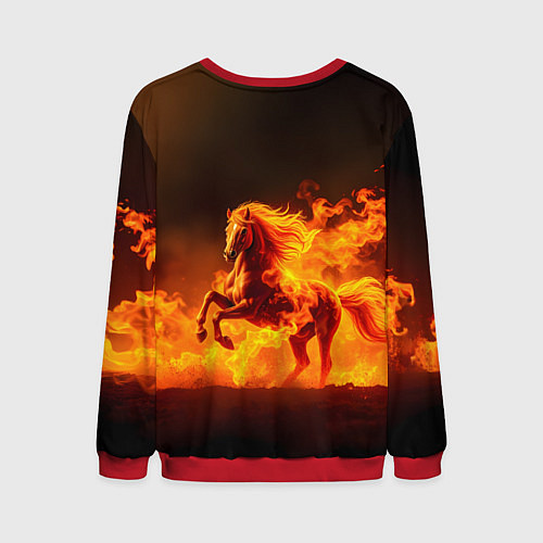 Мужской свитшот Огненная лошадь / 3D-Красный – фото 2