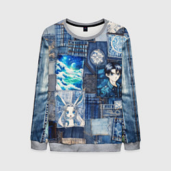Мужской свитшот Микс аниме и пэчворк